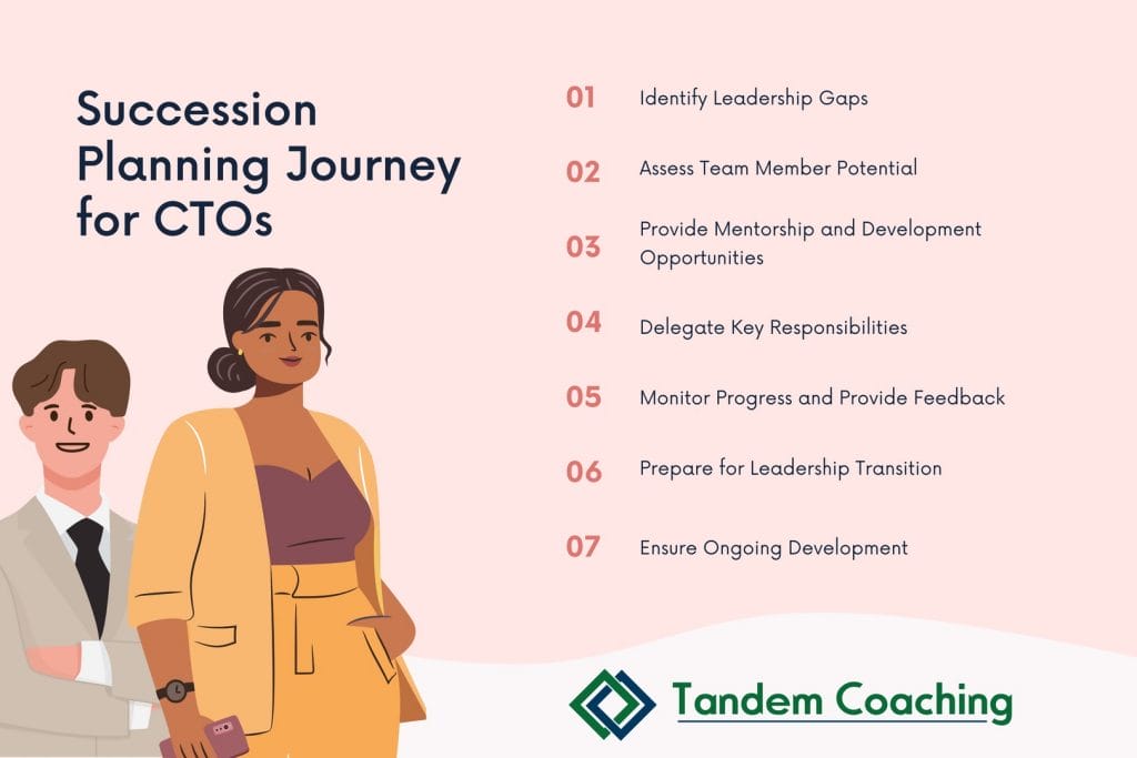 Flowchart showing succession planning steps for CTOs