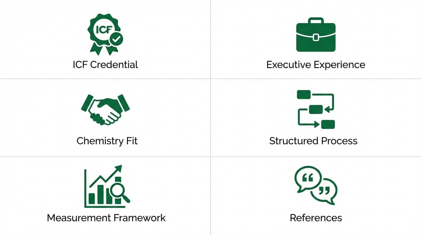 Six critical factors for selecting a high-performance coach checklist