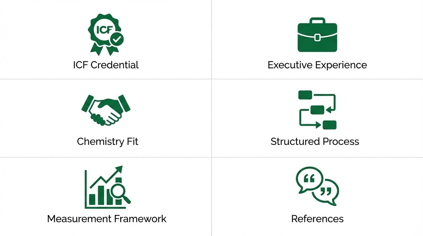 Six critical factors for selecting a high-performance coach checklist