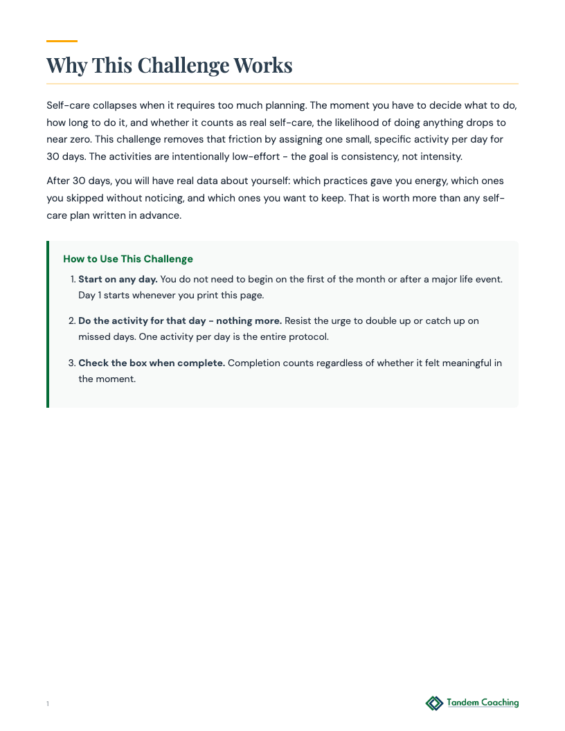 30-Day Self-Care Challenge - preview