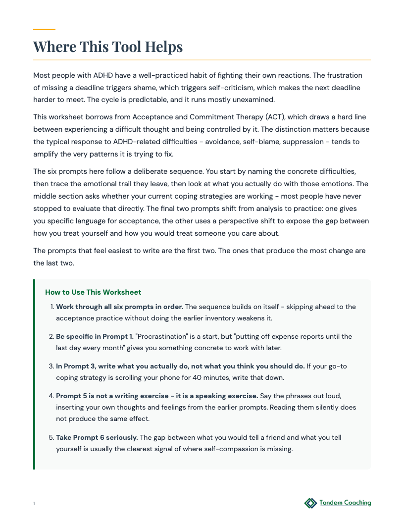 ACT Acceptance Worksheet - preview