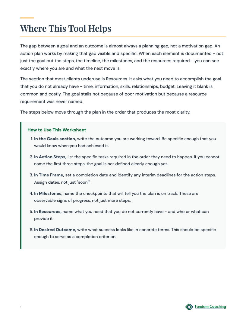 Action Plan - preview