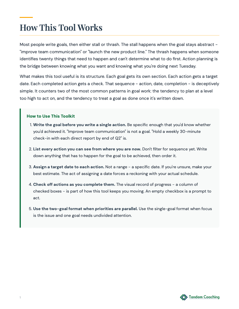 Action Planning Toolkit - preview