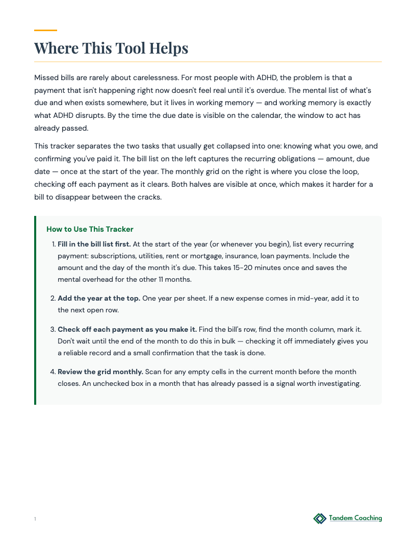 ADHD Bill Tracker - preview