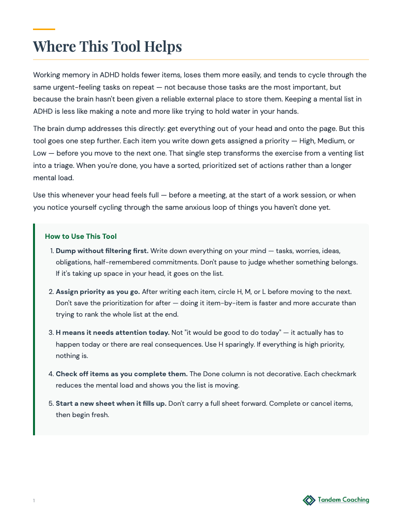 ADHD Brain Dump - preview