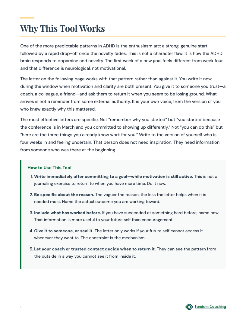 ADHD Letter to Myself - preview