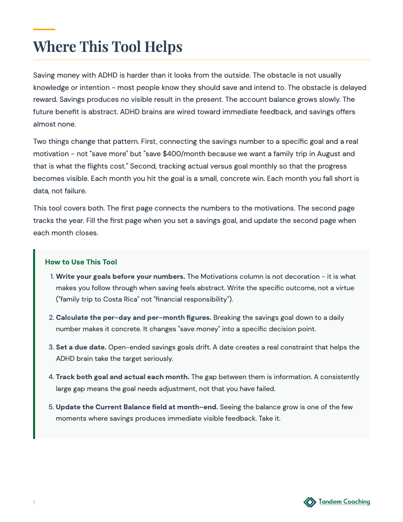 ADHD Savings Plan - preview