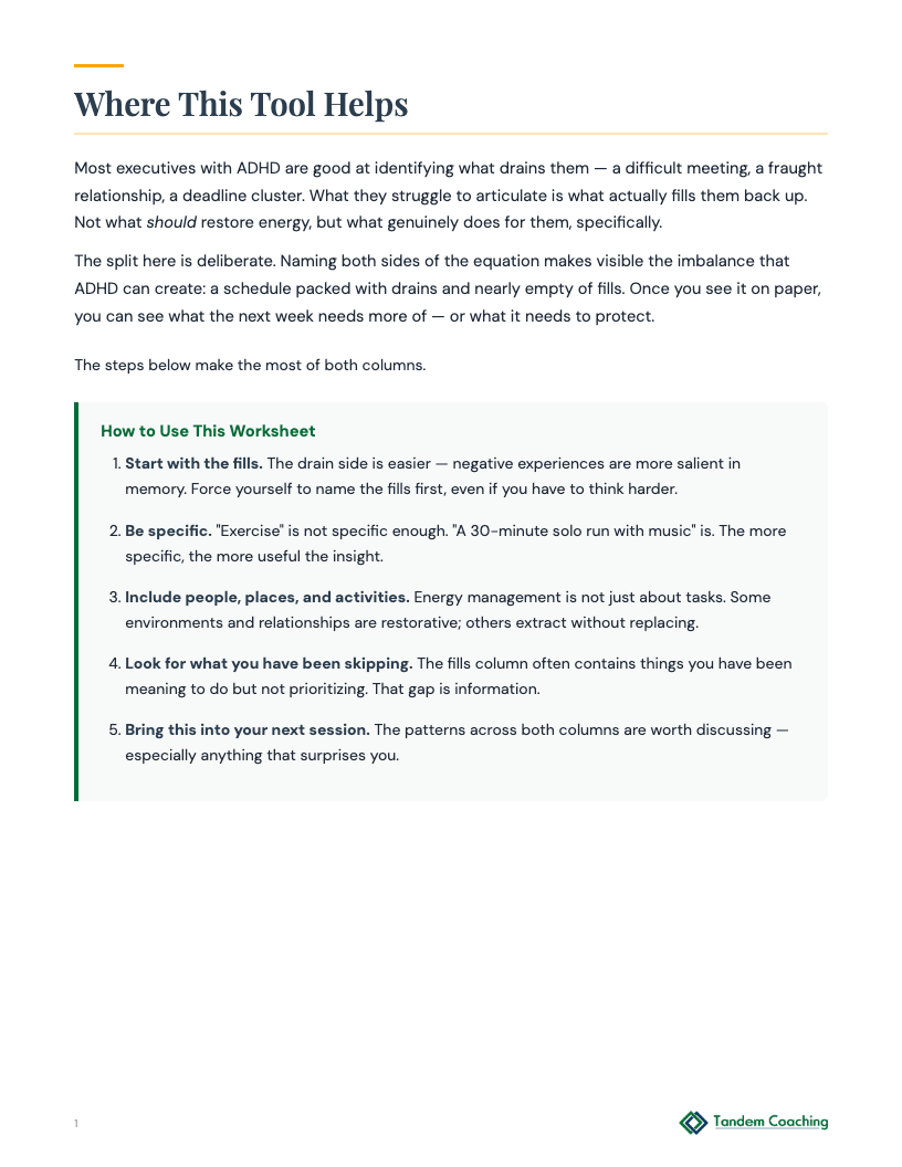 ADHD Self-Care Energy Map - preview