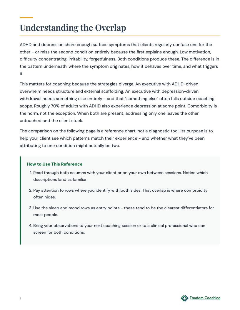 ADHD vs Depression Comparison - preview