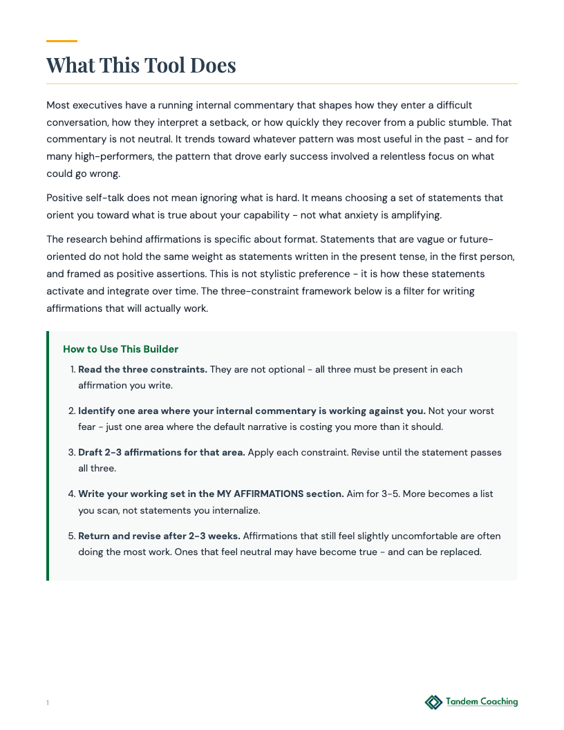 Affirmation Builder - preview
