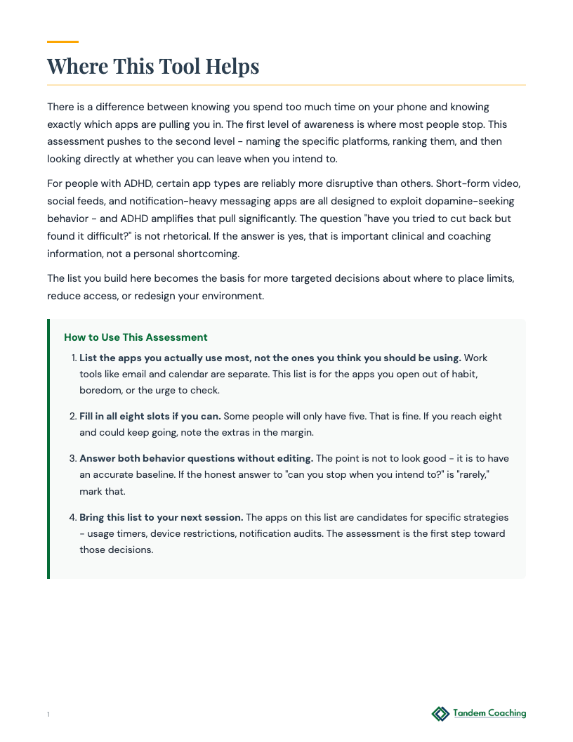 App Usage Assessment - preview