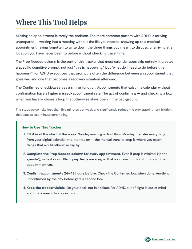 Appointments Tracker - preview
