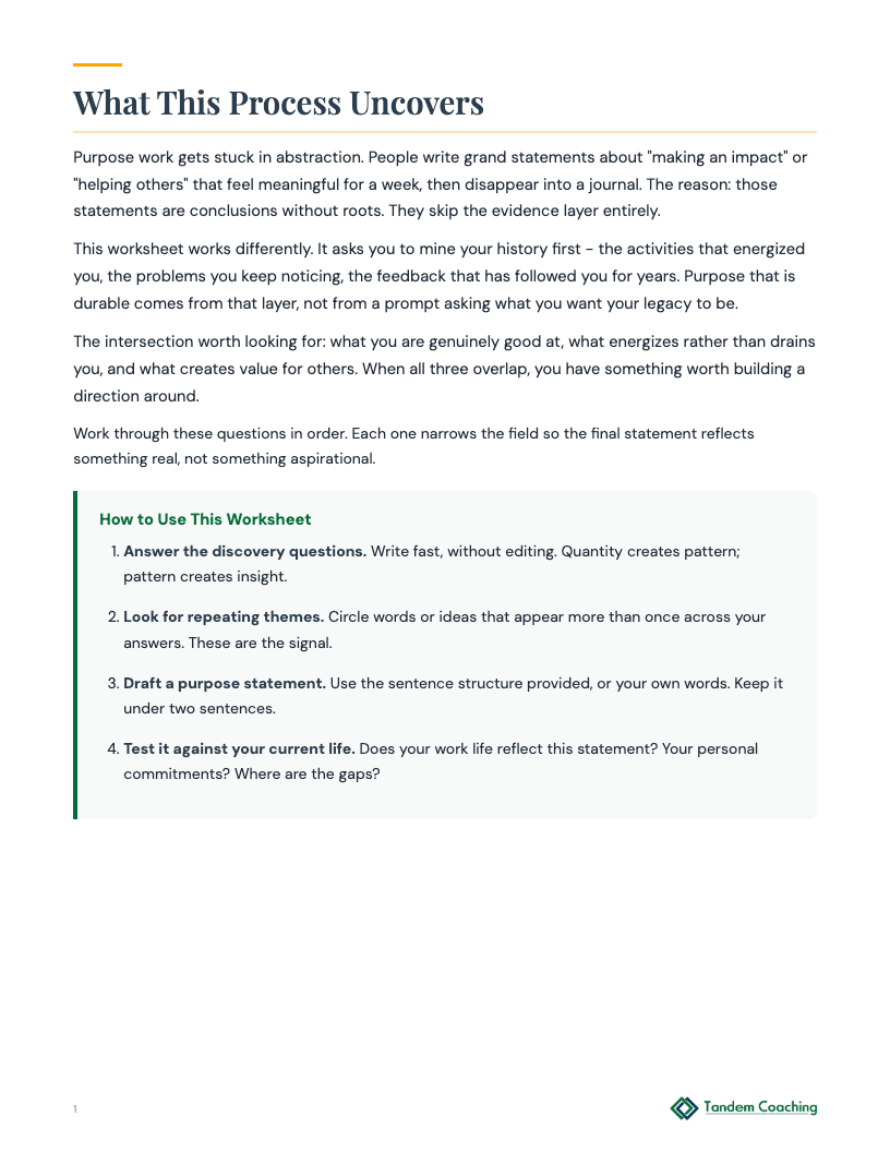 Life Purpose Discovery - preview