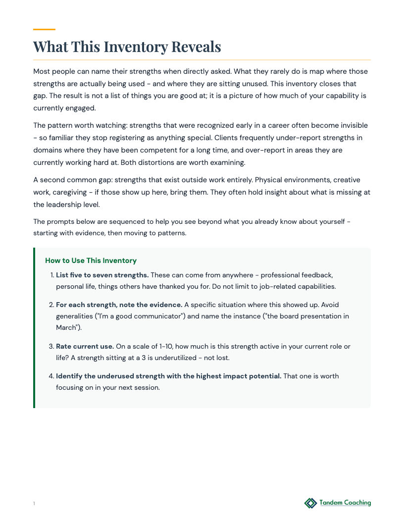 Strengths Inventory - preview