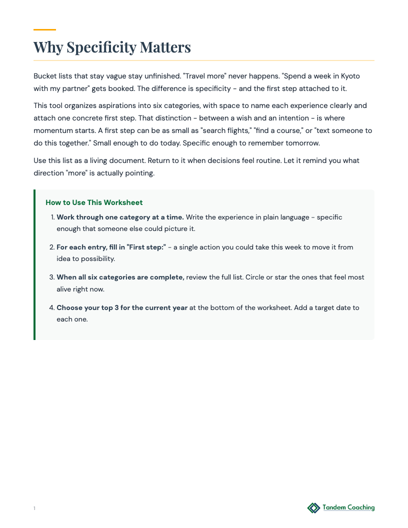 Bucket List - preview