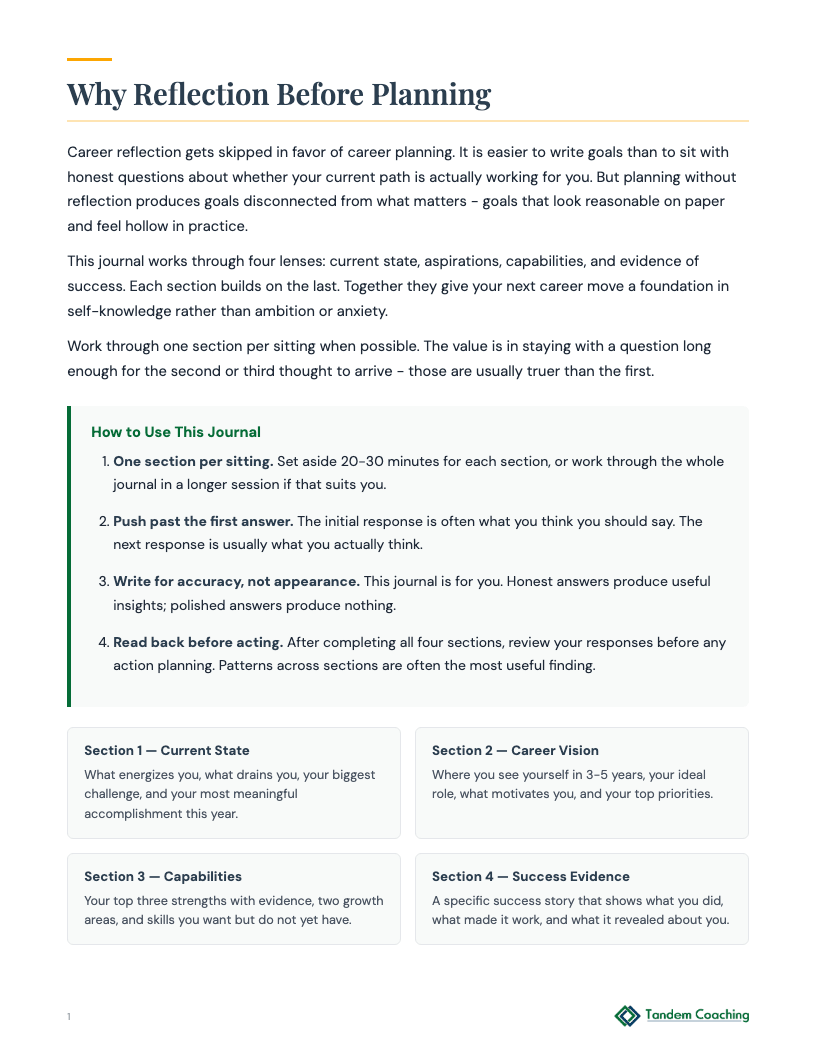 Career Reflection Journal - preview