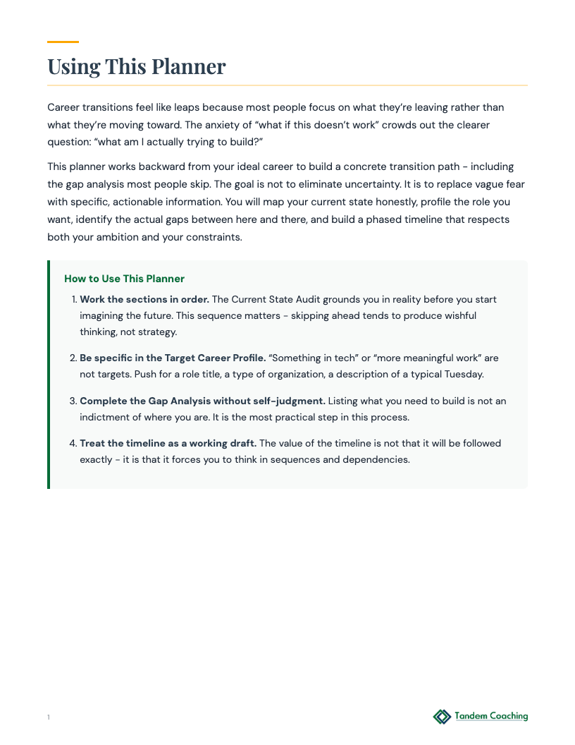 Career Transition Planner - preview