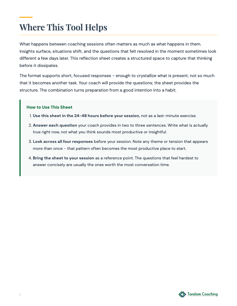 Coaching Session Reflection - preview