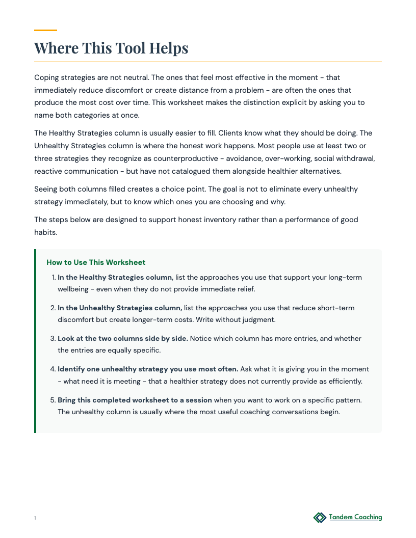 Coping Strategies Inventory - preview