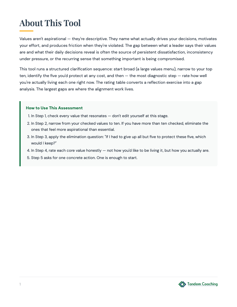 Core Value Clarity - preview