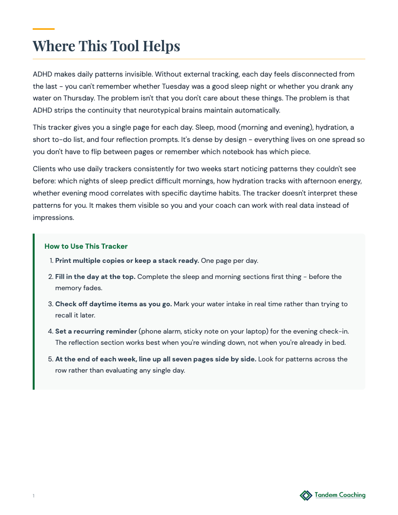 Daily Mental Health Tracker - preview