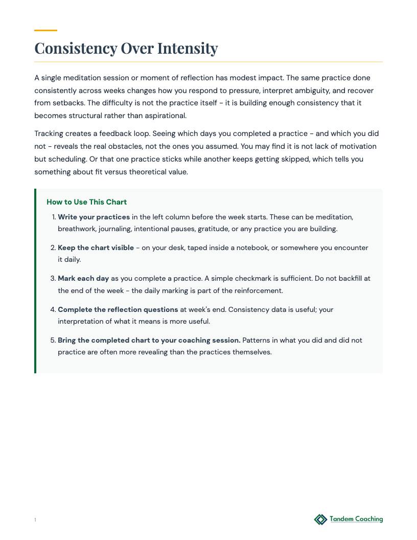 Daily Mindfulness Chart - preview