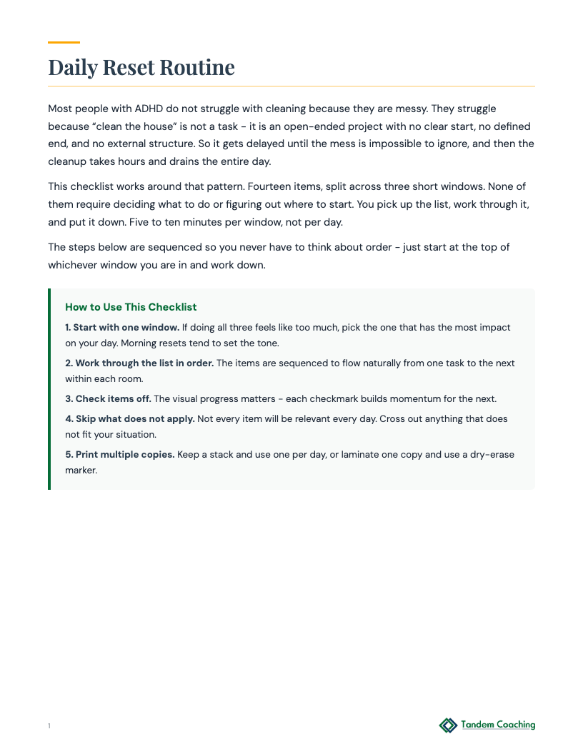 Daily Reset Routine - preview