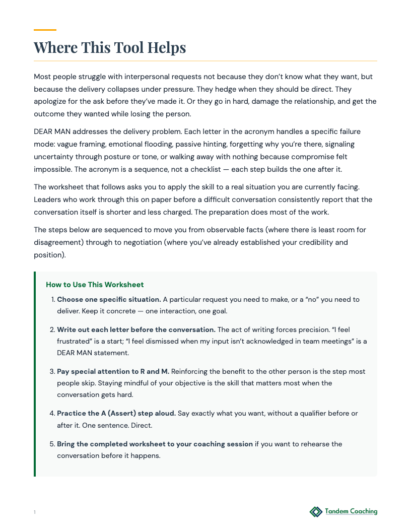 DBT DEAR MAN Skill - preview