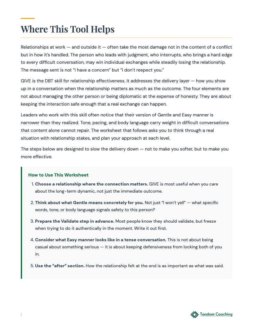 DBT GIVE Skill - preview