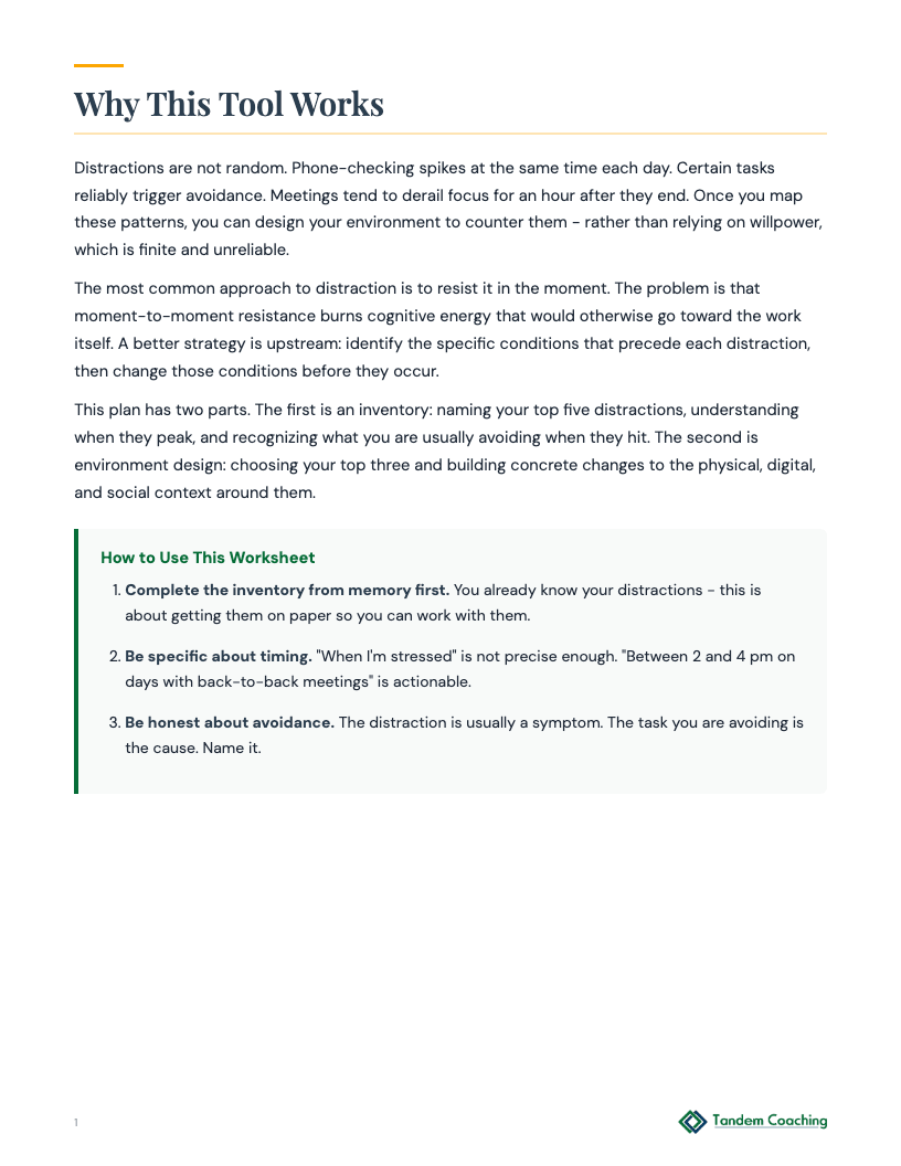 Distraction Management Plan - preview
