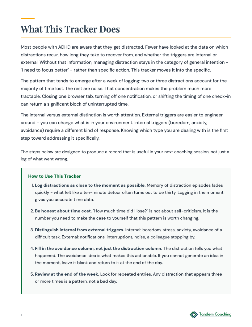 Distraction Tracker - preview