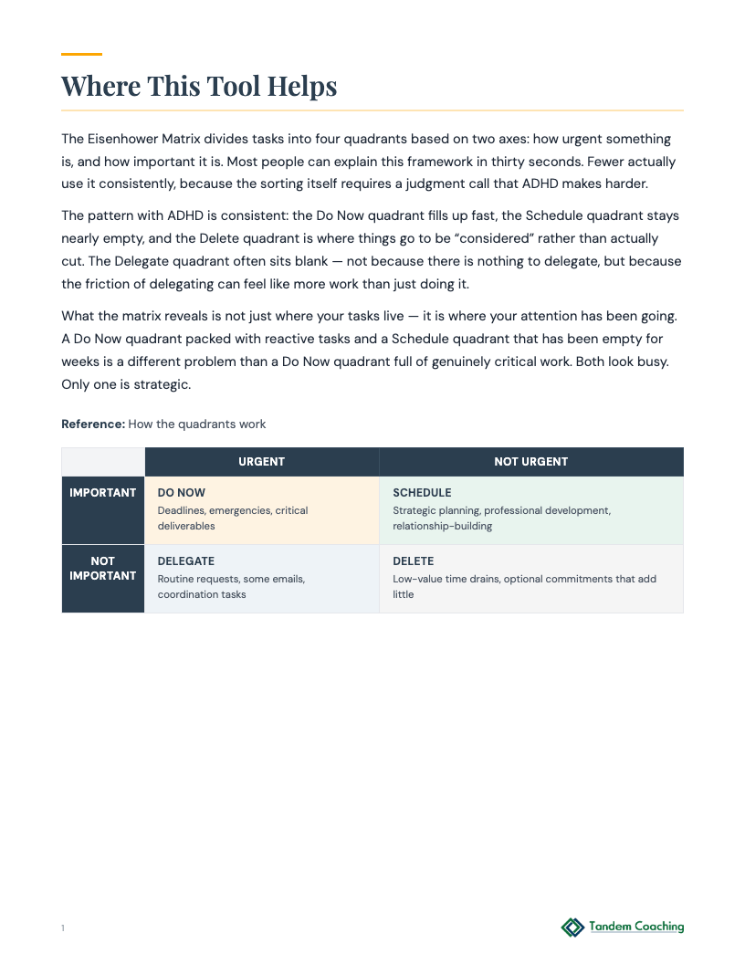 Eisenhower Matrix - preview
