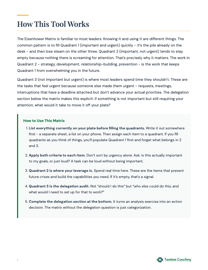 Eisenhower Priority Matrix - preview