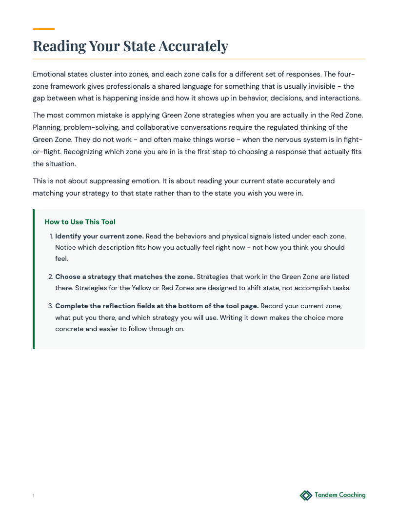 Emotional Regulation Zones - preview
