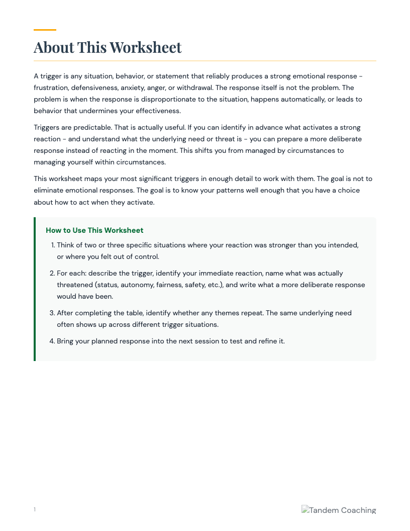 Emotional Triggers Map - preview