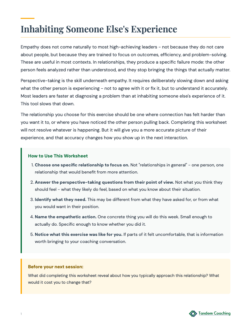 Empathy Practice Worksheet - preview