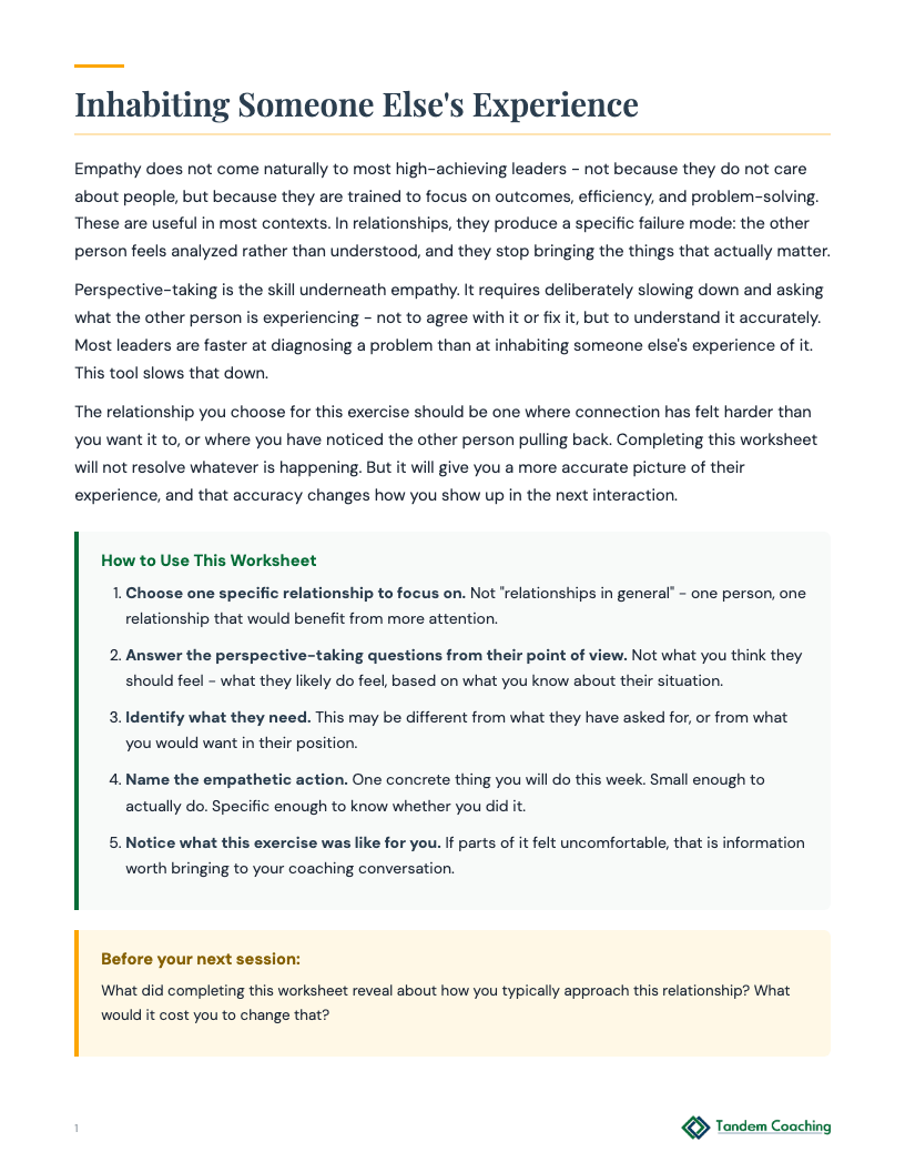 Empathy Practice Worksheet - preview