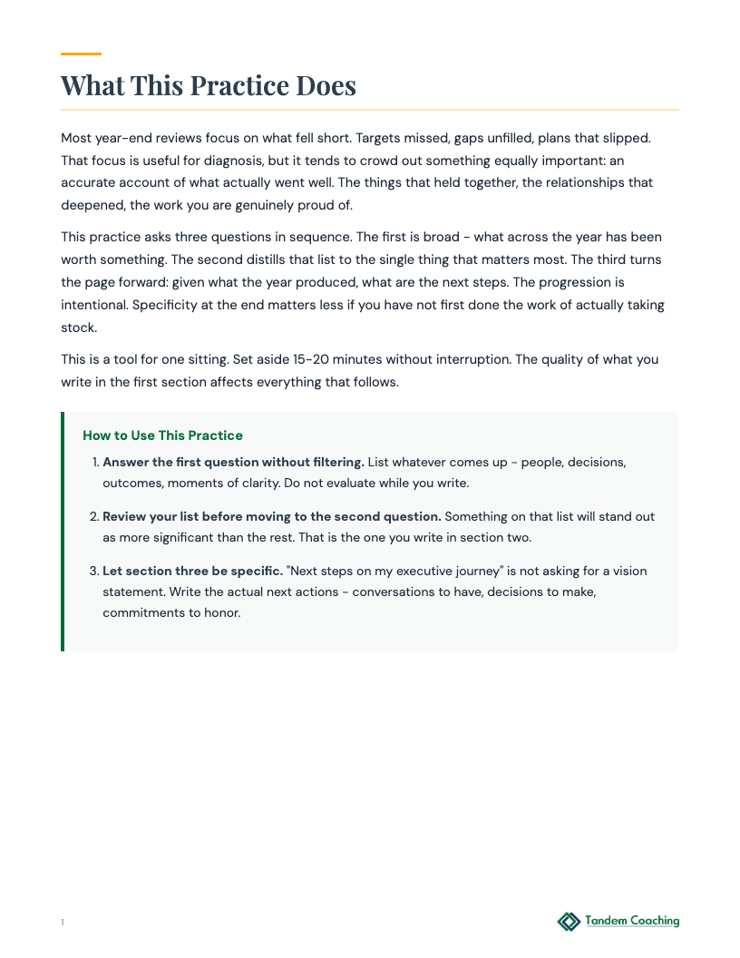 Executive Gratitude Practice - preview