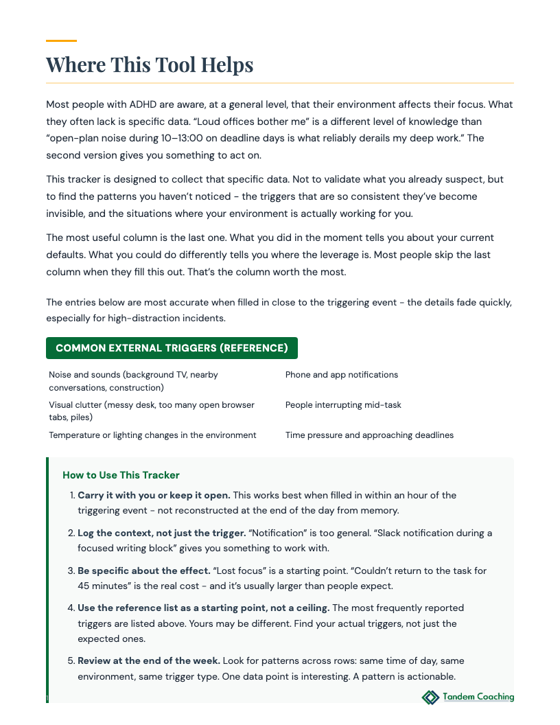External Triggers Tracker - preview