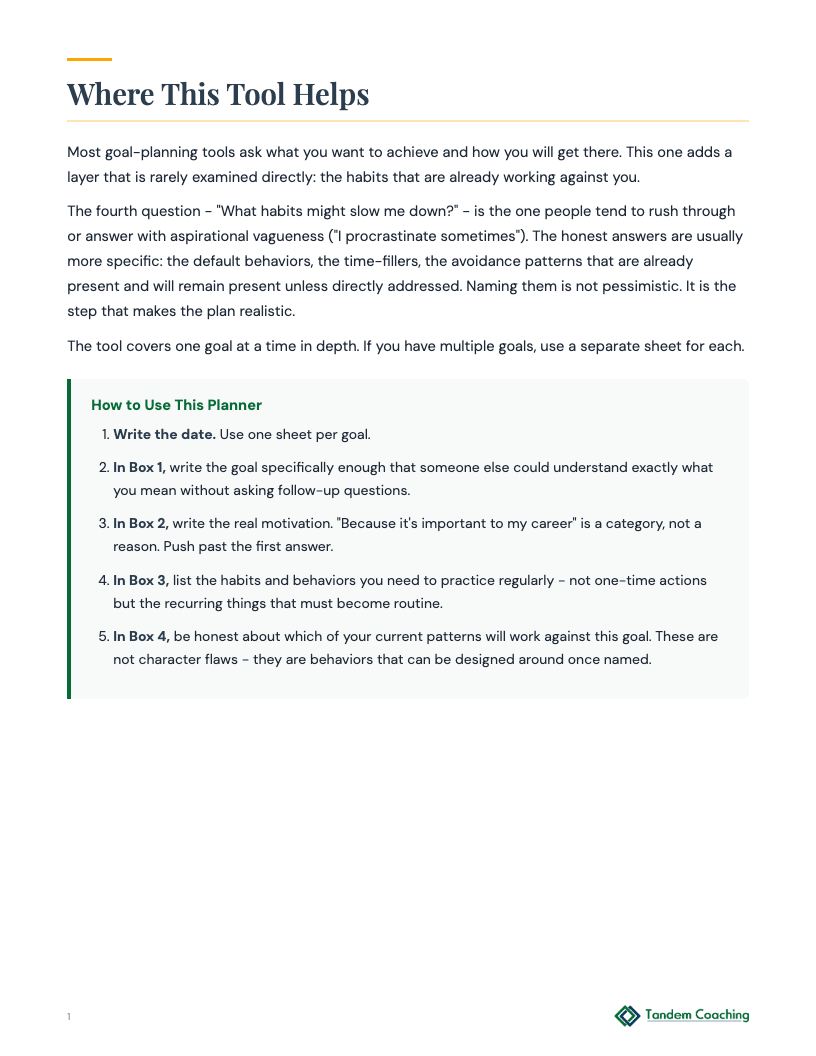 Goal Achievement Planner - preview