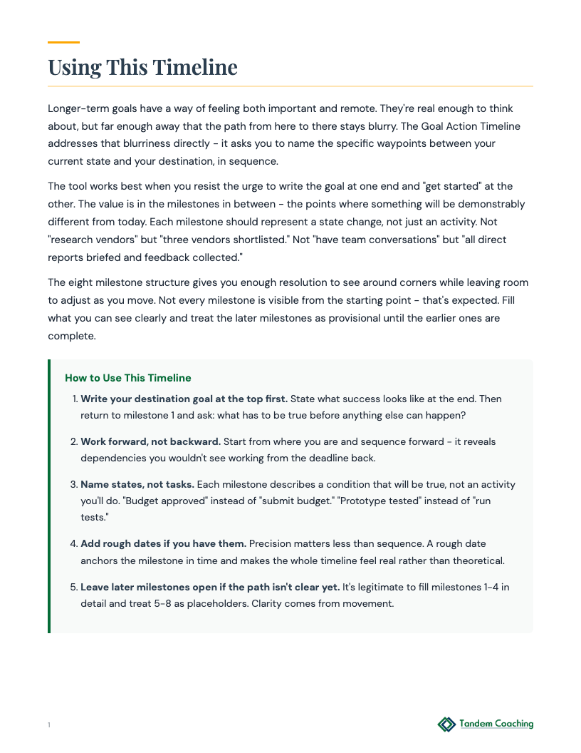 Goal Action Timeline - preview