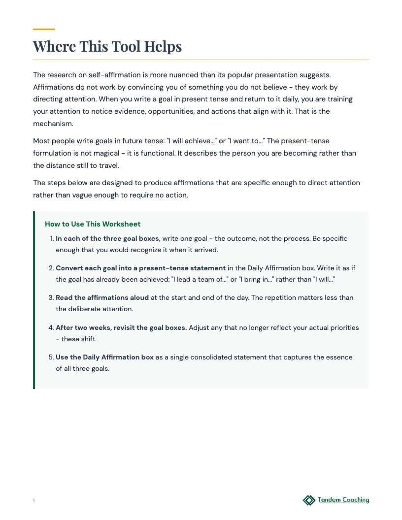 Goal Affirmations - preview