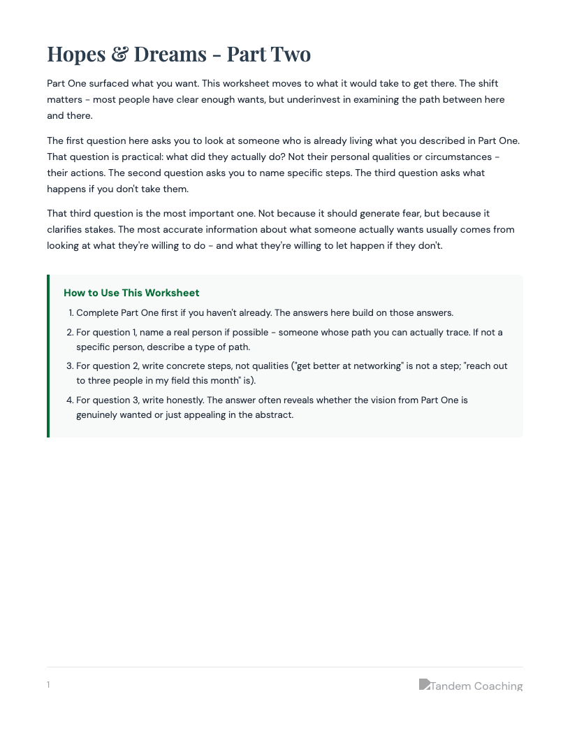 Hopes & Dreams - Part Two - preview