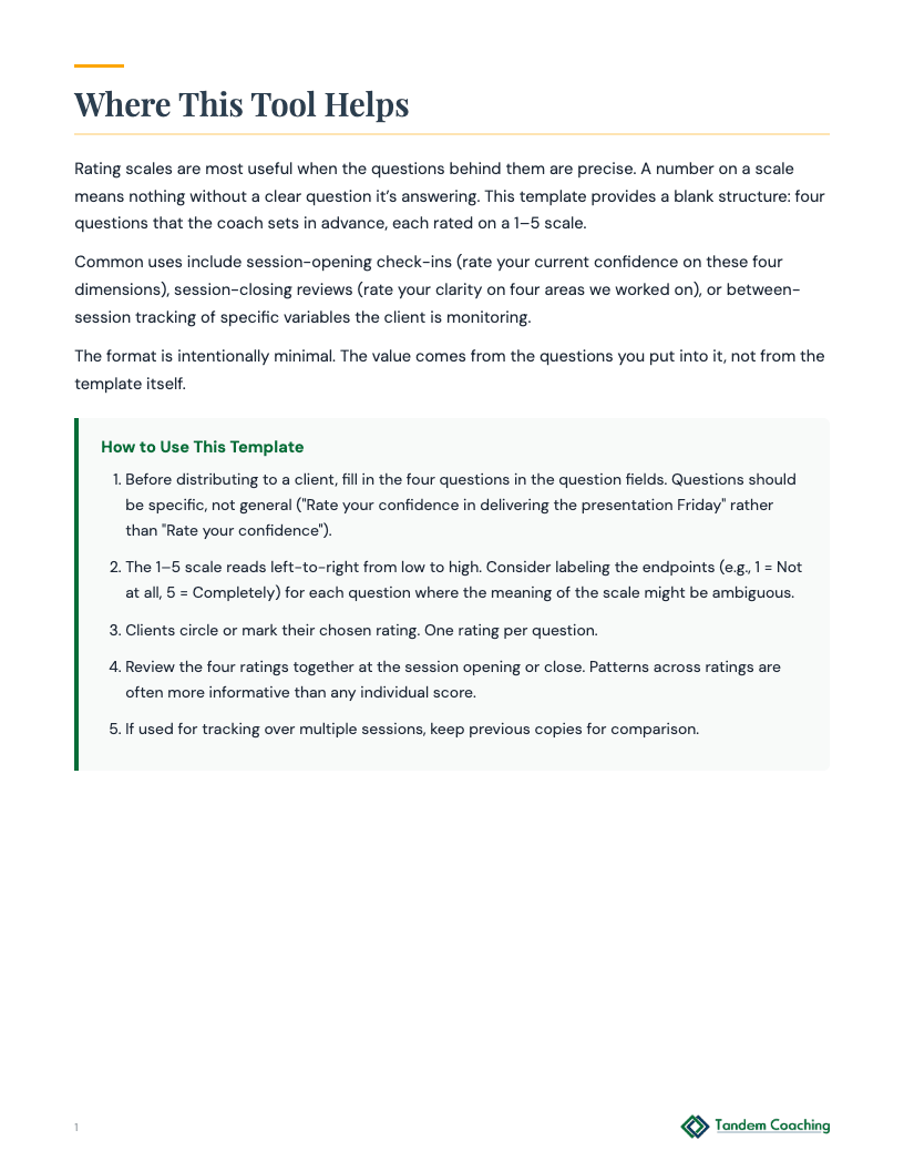 Session Rating Template - preview