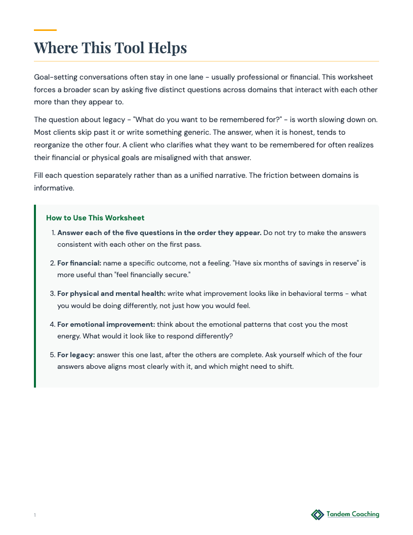 Goal-Setting Across Life Domains - preview