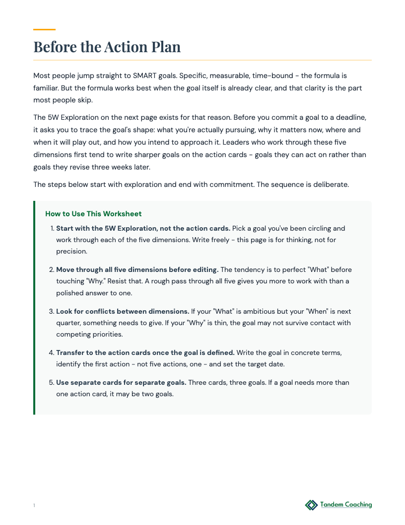 Goal Setting Worksheet - preview