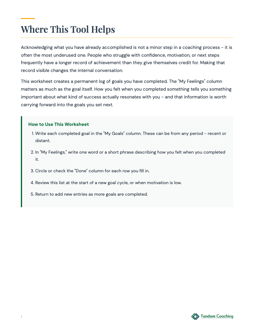 Goals Achieved - preview