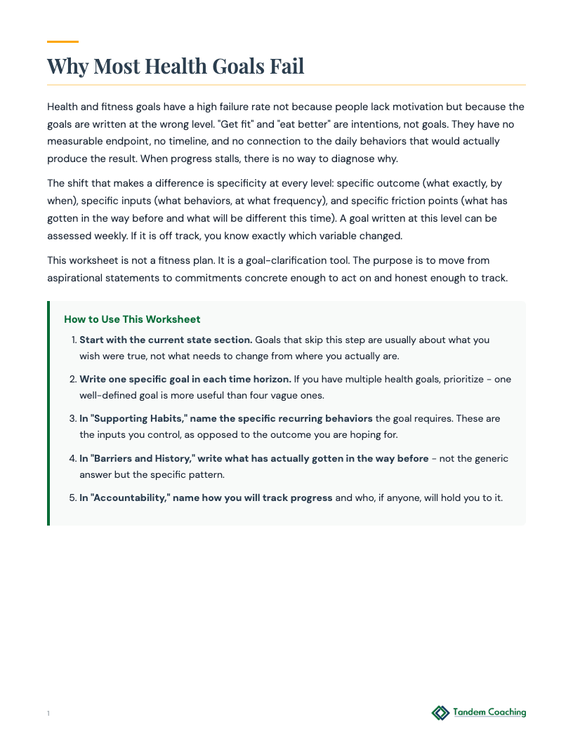 Health & Fitness Goals - preview