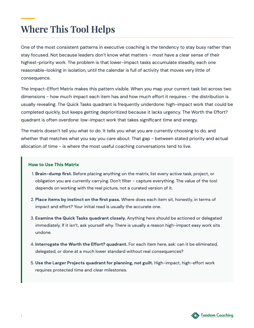 Impact-Effort Matrix - preview