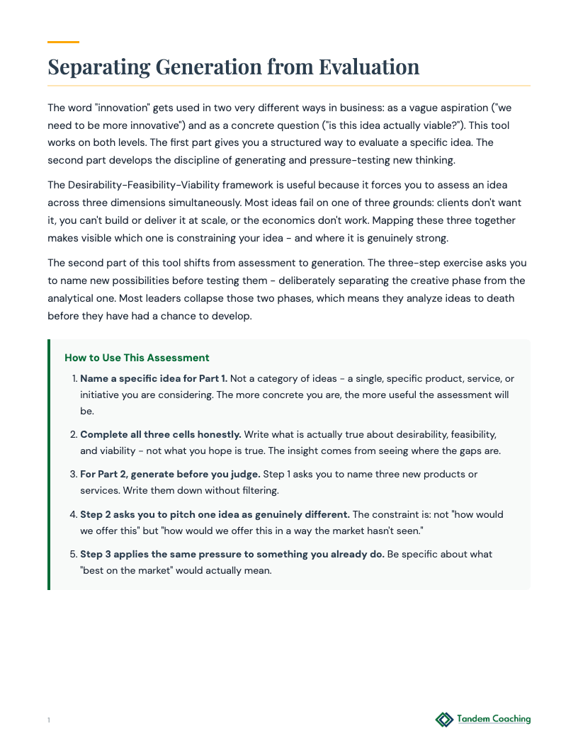 Innovation Assessment - preview